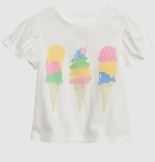 Girls Graphic Printed Round Neck Cotton T-shirt